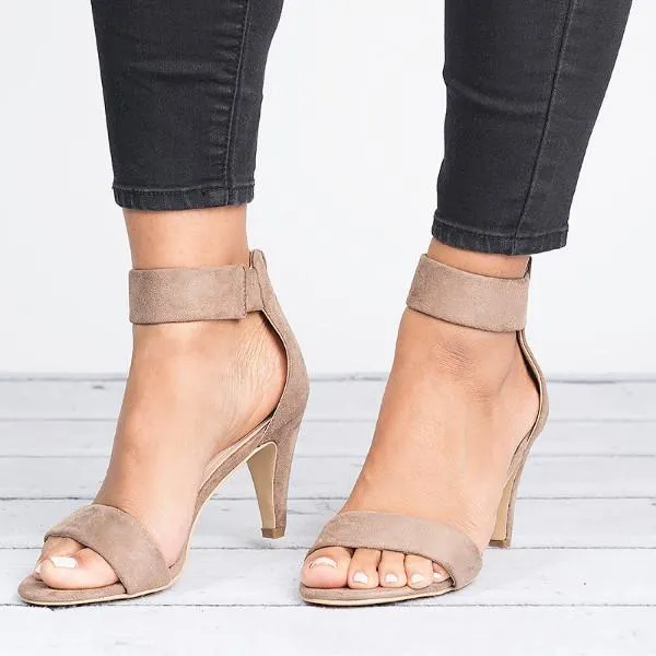 Chicvane Strappy Dress Sandals Zipper Clossure High Heels