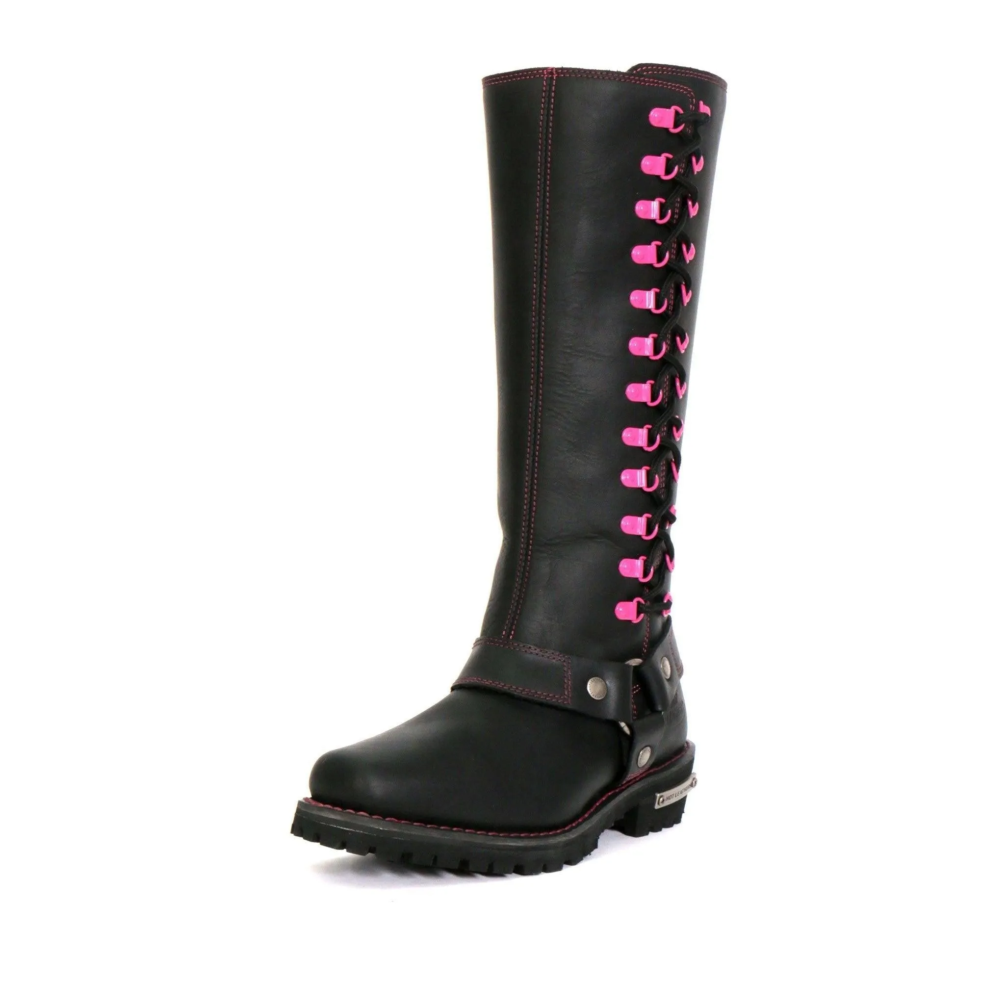 Hot Leathers Women's 14" Knee High Harness Boots With Side Zipper