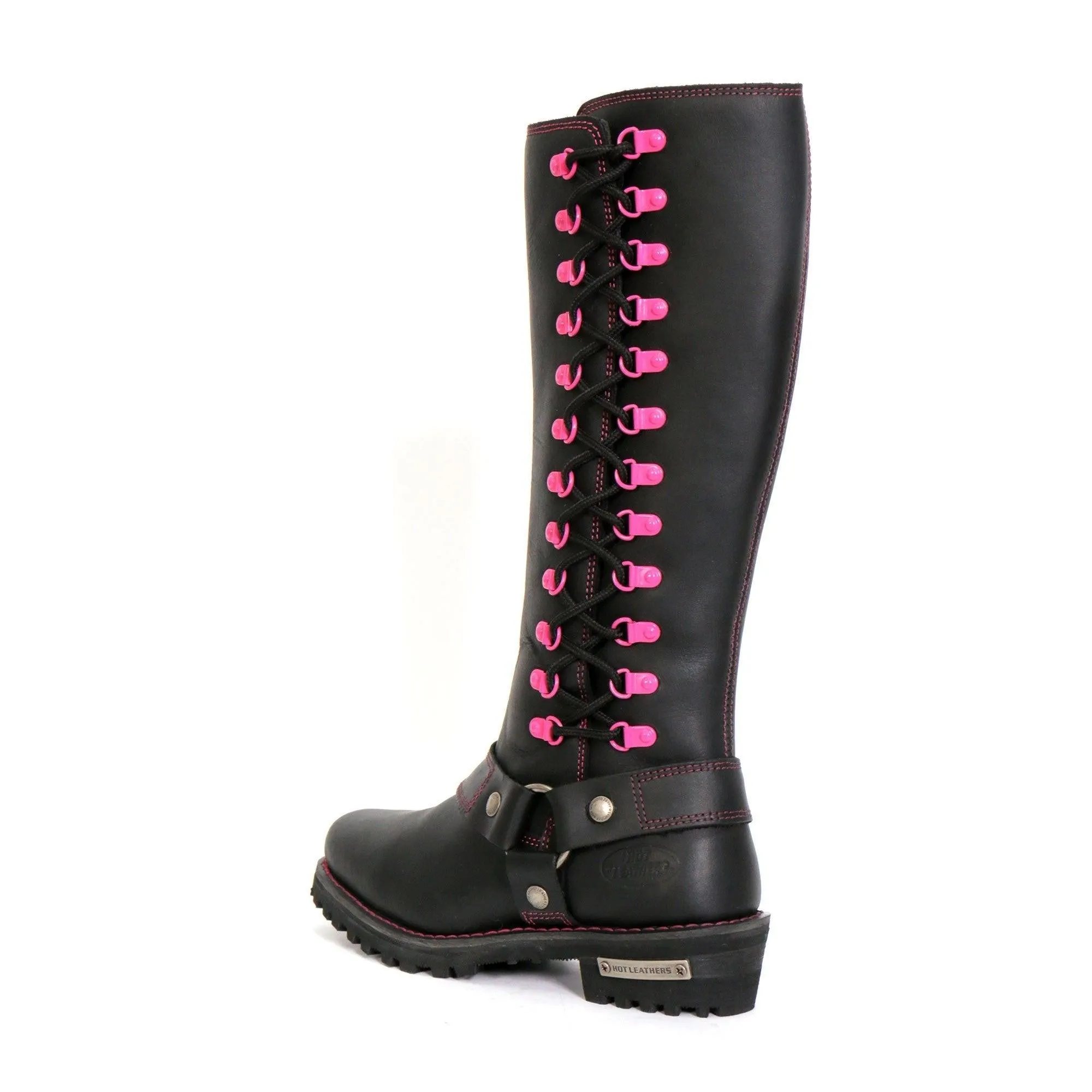 Hot Leathers Women's 14" Knee High Harness Boots With Side Zipper