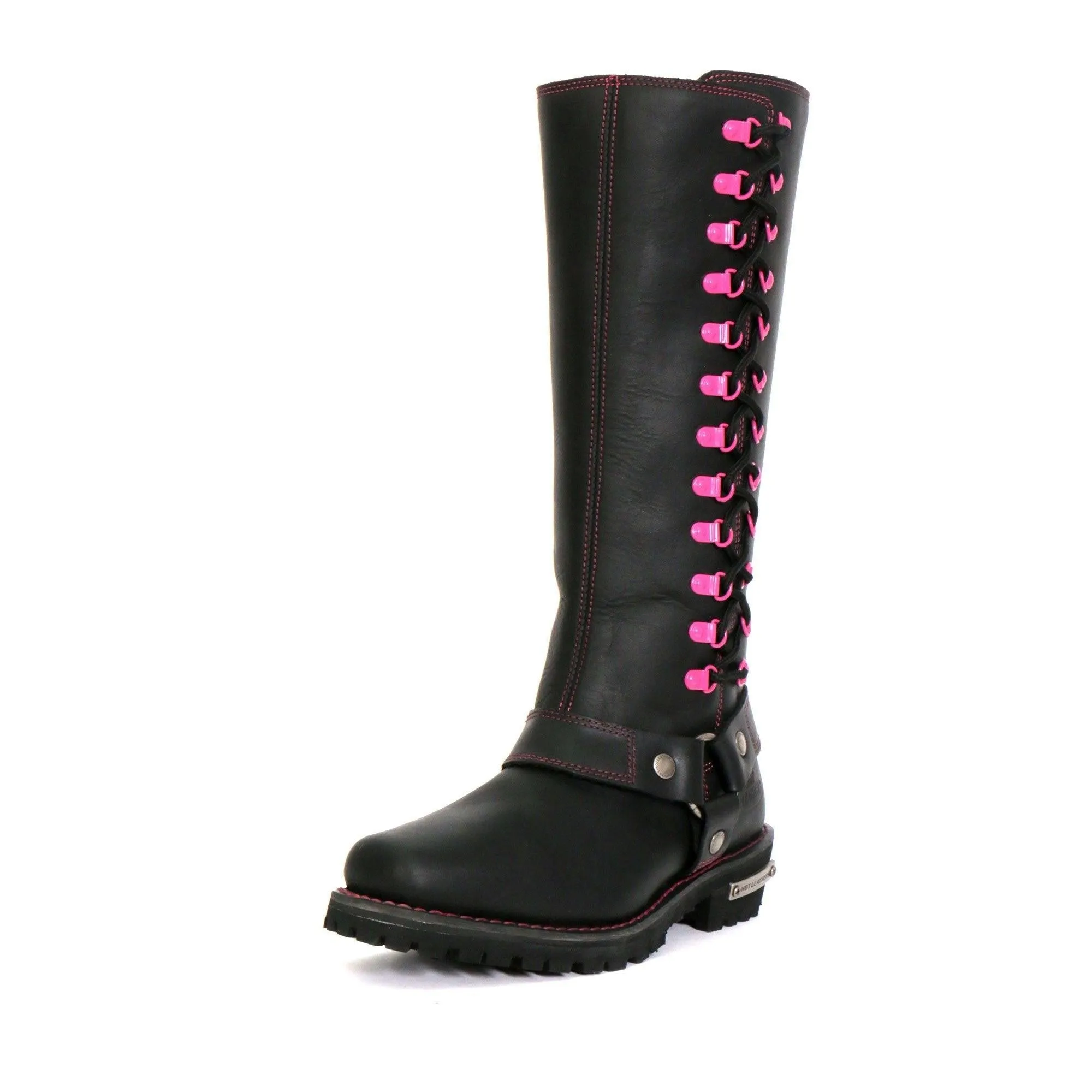 Hot Leathers Women's 14" Knee High Harness Boots With Side Zipper