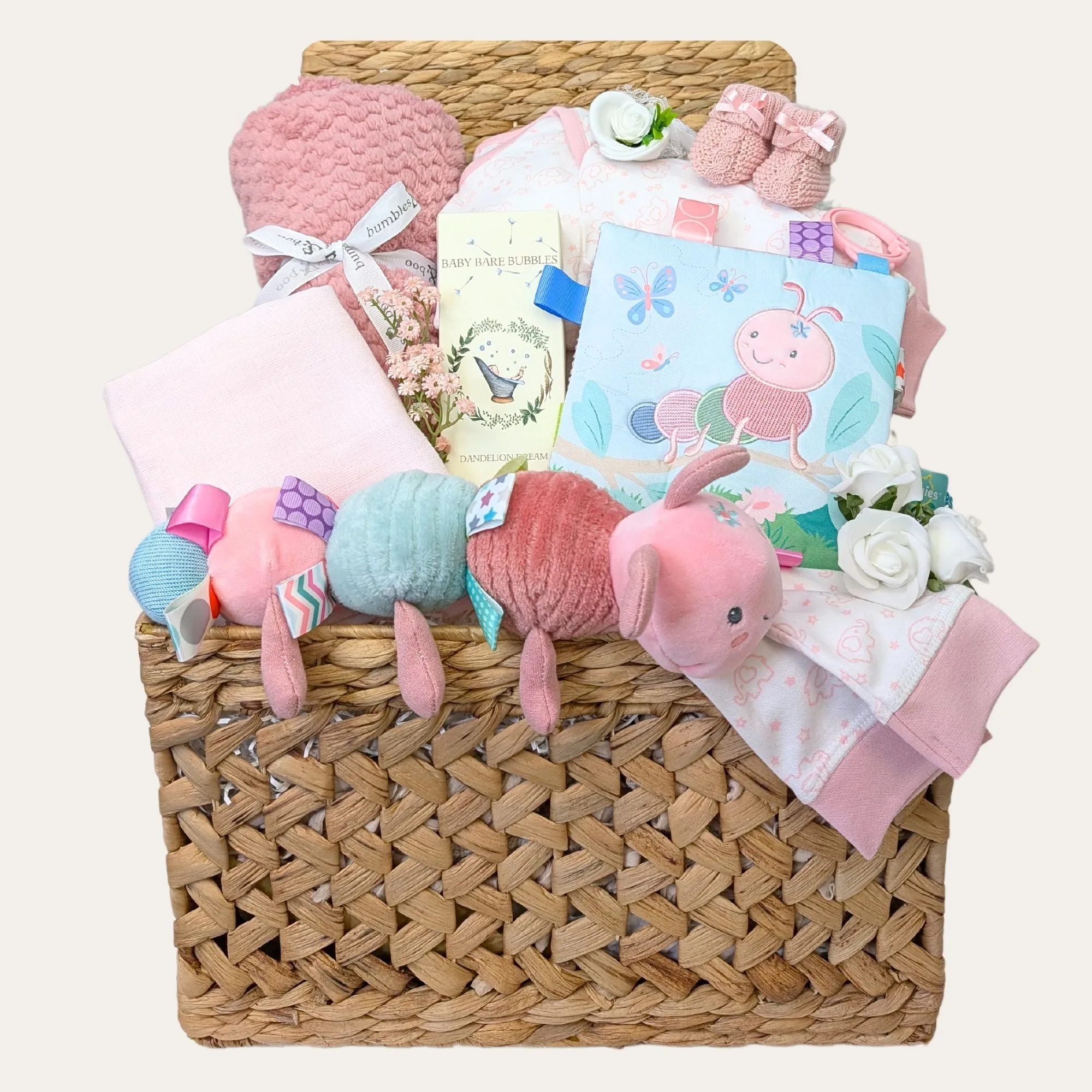 Personalised Baby Girls Gift Basket Charming Camilla Caterpillar