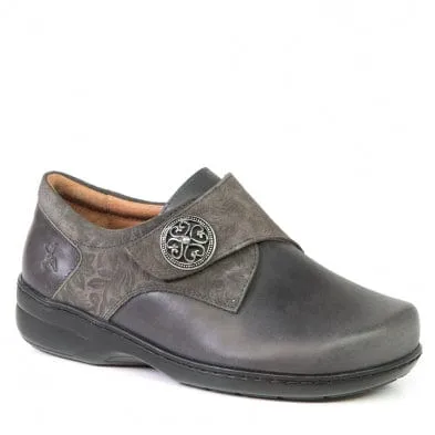 Portofino Women's Velcro Stretch Dress Shoes- Asfalto