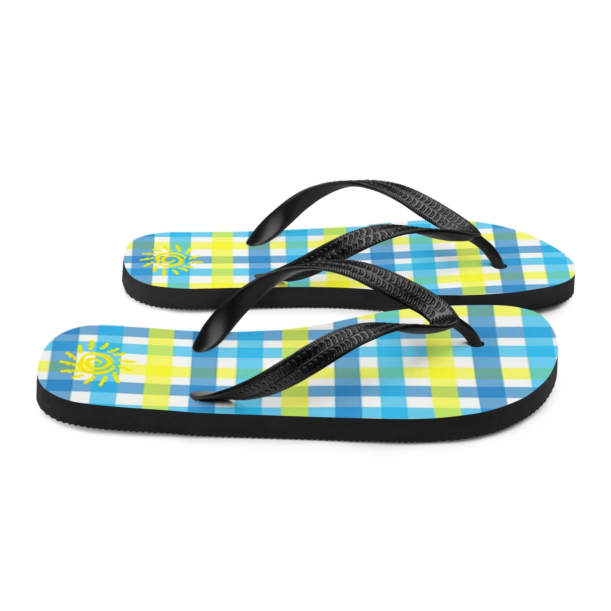 Summer Plaid Flip-Flops