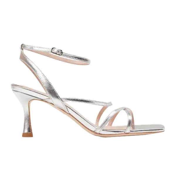 Venice Silver | Heeled Strappy Sandal