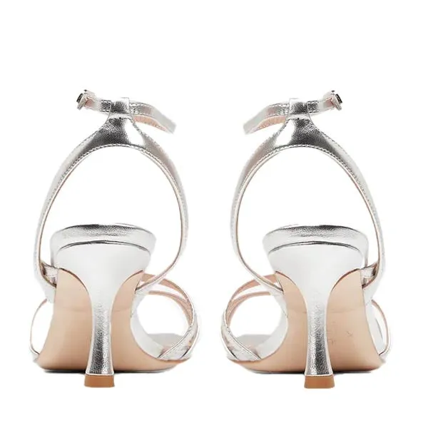 Venice Silver | Heeled Strappy Sandal